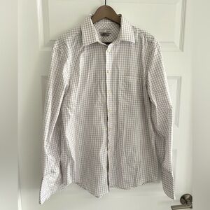 Joseph Abboud Slim Fit Dress Shirt French Cuff White Blue Size 16.5